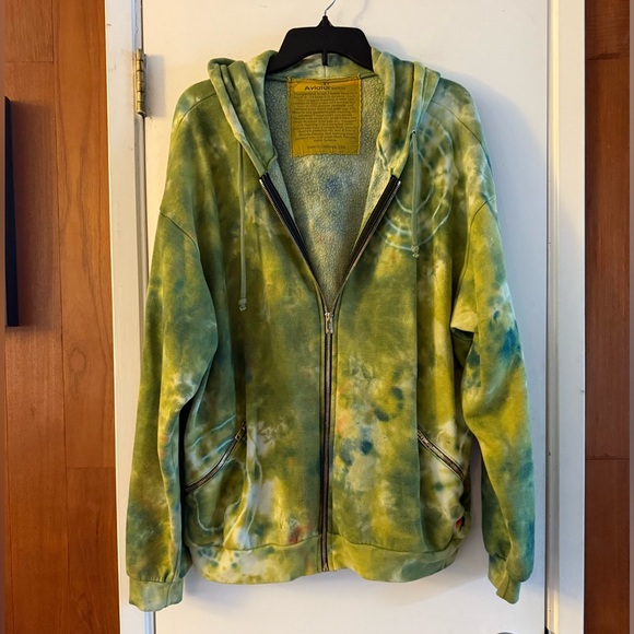 Aviator Nation Tops - Aviator Nation Relaxed Hand Dyed Zip Up Hoodie Tie Die